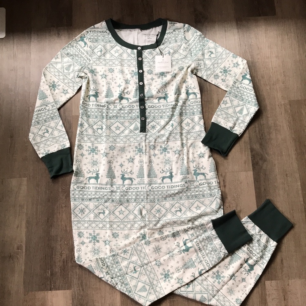 Christmas Holiday Onesie With Functional Bum Flap